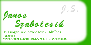 janos szabolcsik business card